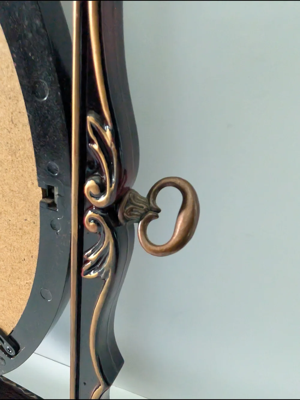 Ornate Oval Table Photo Frame in Dark Mahogany  and Gold Vintage Victorian style